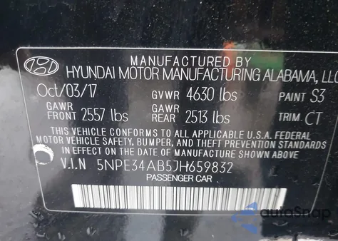 2018 Hyundai Sonata Limited 2.0T из США, поврежденный, VIN 5NPE34AB5JH659832